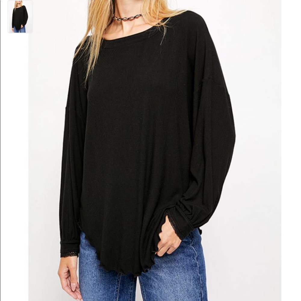 Free People Shimmy Shake Top Black - Picture 4 of 5